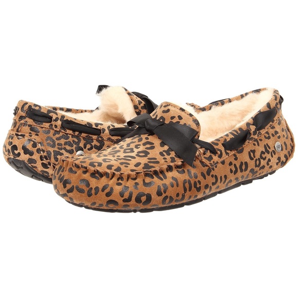 New Ugg Australia Dakota Leopard Bow Slippers - Picture 7 of 8